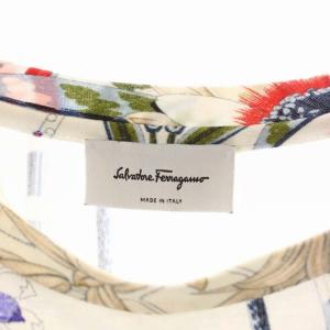 Salvatore Ferragamo コットン フラワープリント Tシャツ カットソー 半袖 プルオーバー L マルチカラー