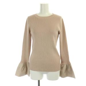 22SS ニットプルオーバー カットソー 長袖 ベルスリーブ 38 ピンクベージュ