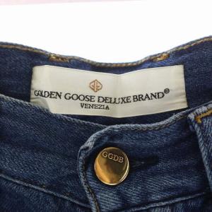 GOLDEN GOOSE ドゥーズィエムクラス取扱い デニムパンツ ダメージ ワイド ボタンフライ 青 ブルー