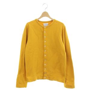 カーディガン スナップボタン 裏起毛 長袖 コットン 0 オレンジ