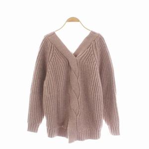 Grace Class 21AW バックケーブルニットトップ セーター 長袖 Vネック 36 ピンク