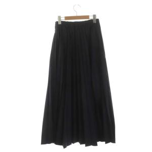 nagonstans 22SS waterrepellent pleats skirt プリーツスカート ロング ドロスト M 紺 ネイビー