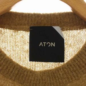 ATON ニット セーター 長袖 アルパカ ウール混 02 ブラウンベージュ