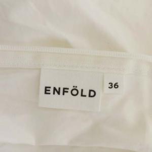 ENFOLD ヴィクトリアンブラウス 長袖 タック プルオーバー コットン 36 オフホワイト