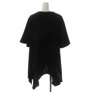 ENFOLD 21SS PEダブルクロス バルーンTOP トップス ブラウス チュニック 五分袖 切替 38 黒 ブラック