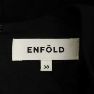 ENFOLD 21SS PEダブルクロス バルーンTOP トップス ブラウス チュニック 五分袖 切替 38 黒 ブラック