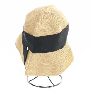 Athena New York ペーパーハット 帽子 リボン ベージュ 黒 ブラック