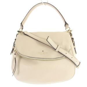 ショルダーバッグ ハンドバッグ 2way ロゴ レザー べージュ