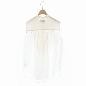 UNITED ARROWS フリルスタンドカラーノースリーブ ブラウス 白 ホワイト