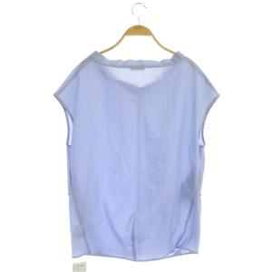 Deuxieme Classe コットンプルオーバー ショートスリーブブラウス フレンチスリーブ 青 ブルー