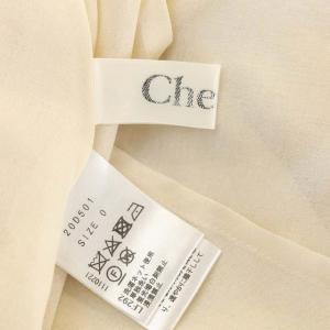 Chesty レースチュールワンピース ロング 半袖 シースルー ラメ 0 黒 白 金色