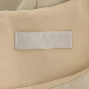CELFORD ノースリーブ ジャガード切替 ワンピース ロング 切替 36 ライトベージュ カーキ 茶色