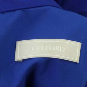 CELFORD 21AW Aライン プリーツワンピース ミモレ丈 ロング ノースリーブ 36 青 ブルー