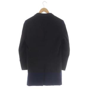 kolor バイカラーチェスターコート アウター ロング 総裏地 アンゴラ ウール混 1 ダークブラウン 紺 ネイビー