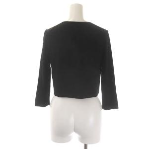 ANAYI 21AW レーヨンナイロン天竺クルーネックカーディガン クロップド丈 七分袖 36 黒 ブラック