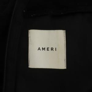 Ameri VINTAGE チュール オールインワン ワイド 七分袖 ドット リボンベルト付き 黒 ブラック