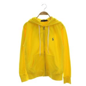 ジップアップ パーカー 裏起毛 長袖 S 黄 イエロー