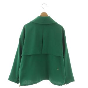 MUVEIL 22SS クロスステッチブルゾン ジャケット 薄手 刺繍 ジップアップ 36 緑 グリーン