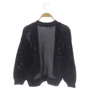 CELFORD 21SS メッシュ編みカーディガン ニット 長袖 ONE 黒 ブラック