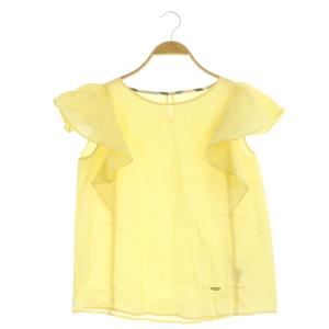 ブラウス 半袖 フリル袖 38 黄 イエロー