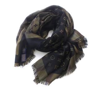 M71548 モノグラム ショール ソー シャイン シグネチャー シルク マロン