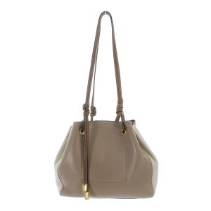 TORY BURCH ショルダーバッグ 巾着 レザー ベージュ 白 ホワイト