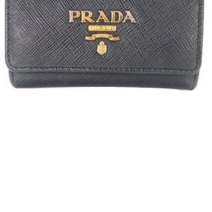 PRADA キーケース 4連 レザー ロゴ 黒 ブラック