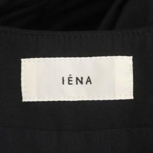 IENA 23SS ギャザーボリュームワンピース ロング ノースリーブ Vネック リネン混 36 黒 ブラック