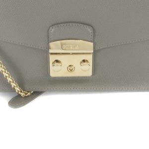 FURLA メトロポリス  チェーン ショルダーバッグ レザー グレージュ