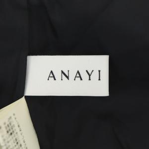 ANAYI ノースリーブワンピース 総柄 ミモレ丈 ロング 36 濃紺 ダークネイビー マルチカラー
