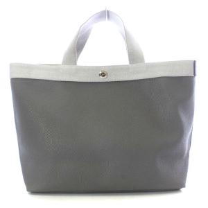 704GP 21年 コーテッドキャンバススクエアトートB5サイズ ハンドバッグ M グラニ×シルバー