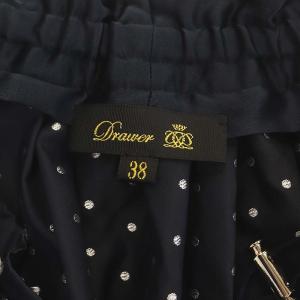 Drawer 微光沢カットドビーギャザースカート 38 ネイビー