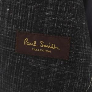 Paul Smith COLLECTION Savile Clifford テーラードジャケット 2B 背抜き ウール シルク混 リネン混 M ダークグレー オフホワイト