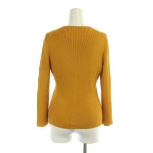 ANAYI アンサンブル リブニットアセテートポリエステル Vネックカーディガン Vネック 長袖 バックVプルオーバー カットソー 五分袖