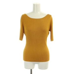 ANAYI アンサンブル リブニットアセテートポリエステル Vネックカーディガン Vネック 長袖 バックVプルオーバー カットソー 五分袖