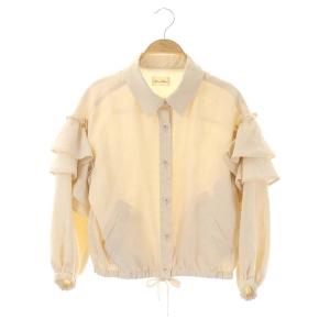 21SS フリルシャツジャケット ステンカラー 36 ライトベージュ