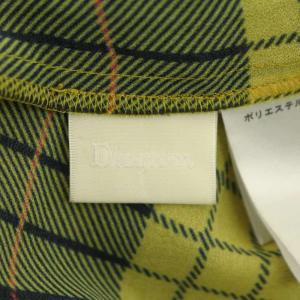 Diagram GRACE CONTINENTAL ボウタイ付チェック ワンピース ロング 長袖 ベルト付き 36 黄色 黒 オレンジ