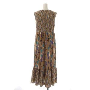 Diagram GRACE CONTINENTAL 21AW キカパターンプリントワンピース ロング ノースリーブ 36 キャメル マルチカラー