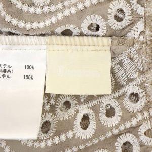 Diagram GRACE CONTINENTAL 21SS ジョーゼットカットワークトップ ブラウス 刺繍 七分袖 36 ダークベージュ 白 ホワイト