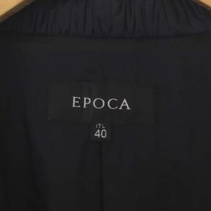 EPOCA 中綿コート ナイロンコート アウター ミドル丈 総裏地 ジップアップ ベルト付き 40 黒 ブラック