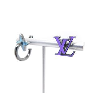 LOUIS VUITTON ブックルモノグラム ビーズ ピアス リング ロゴ パープル ライトブルー M00320