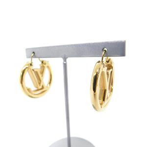 ブックル ドレイユルイーズ フープピアス ロゴ ゴールド色 M00396