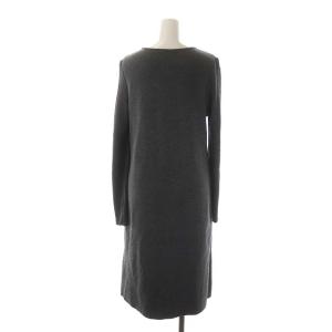 FOXEY Knit Dress Siena ワンピース ウール ロング 長袖 40 ダークグレー