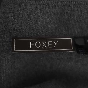 FOXEY Knit Dress Siena ワンピース ウール ロング 長袖 40 ダークグレー
