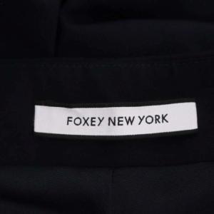 FOXEY NEW YORK ガウチョパンツ センタープレス 40 紺 ネイビー 38310