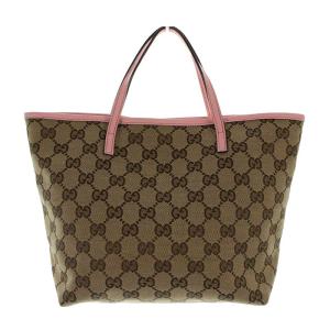 GUCCI ZOO パパガッロ トートバッグ GGキャンバス レザー ベージュ ピンク 271101