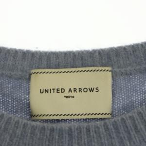 UNITED ARROWS UBCB ファー クルーネック ニットセーター 長袖 青 ブルー
