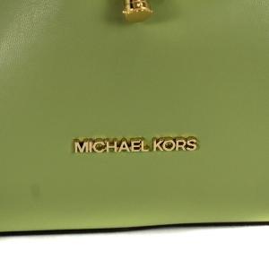 MICHAEL KORS 22年 ドローストリング トートバッグ ショルダーバッグ 2way シグネチャー レザー 緑 グリーン