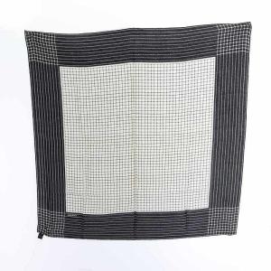 CHANEL スカーフ シルク 格子柄 黒 ブラック 白 ホワイト