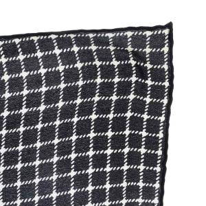 CHANEL スカーフ シルク 格子柄 黒 ブラック 白 ホワイト